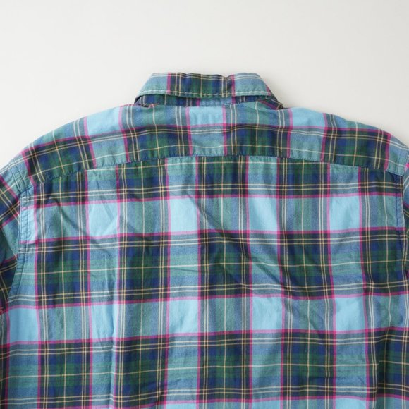 Polo Ralph Lauren Whitfield Elbow Patch Shirt Classic Fit Plaid Blue Men Sz XL - Picture 10 of 14